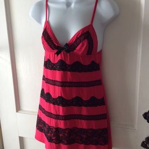 Victoria Secret red and black chemise